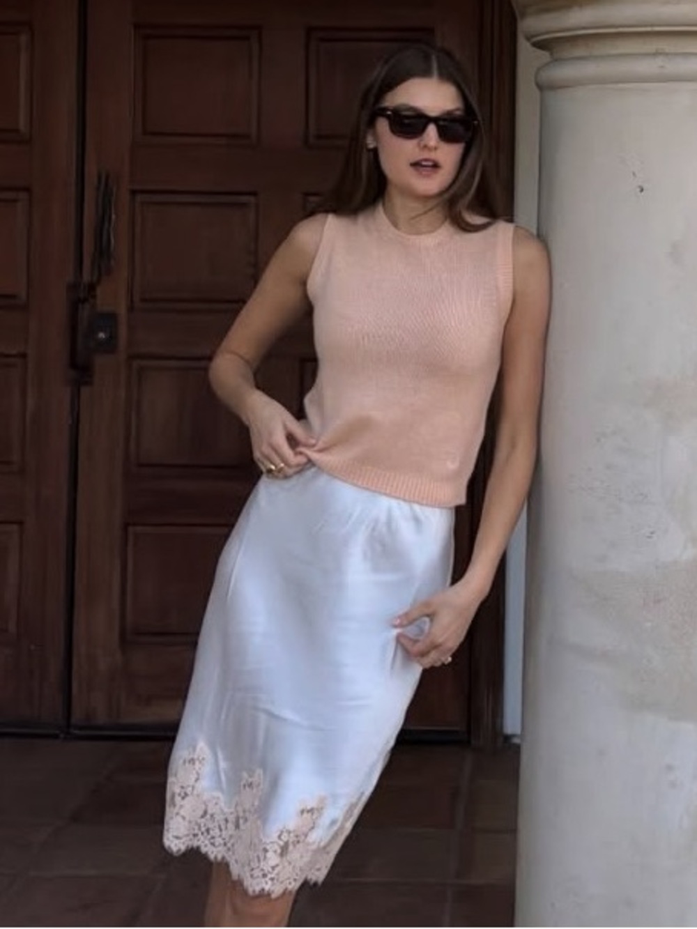 DOEN -Salt and Peach Lace- Elowette Skirt M